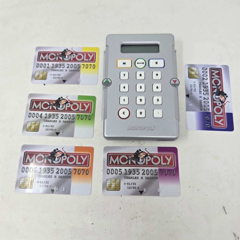 Monopoly Electronic Banking Unit Replacement 2005 Hasbro with 5 Bank Cards